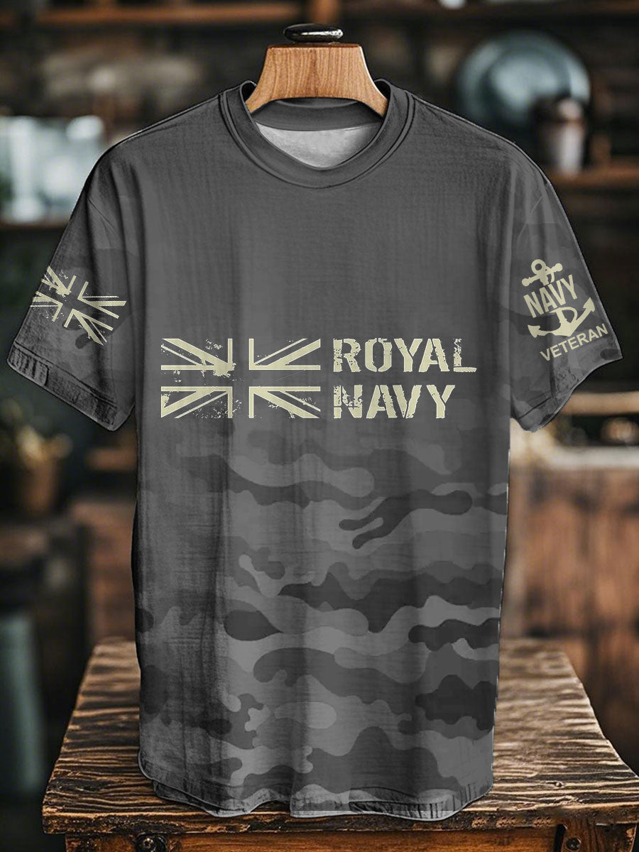 Unisex Royal Navy Veteran Printed T-shirt