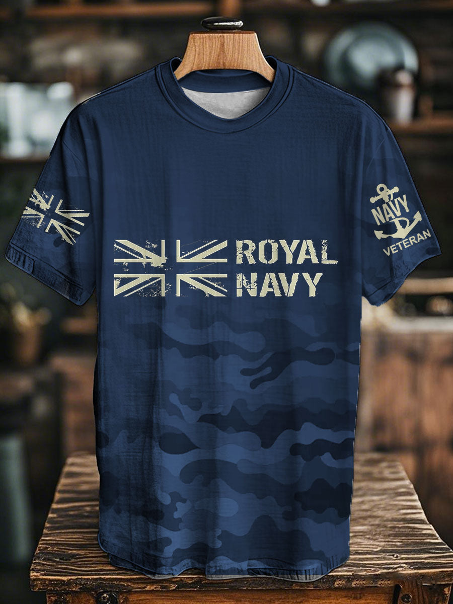 Unisex Royal Navy Veteran Printed T-shirt