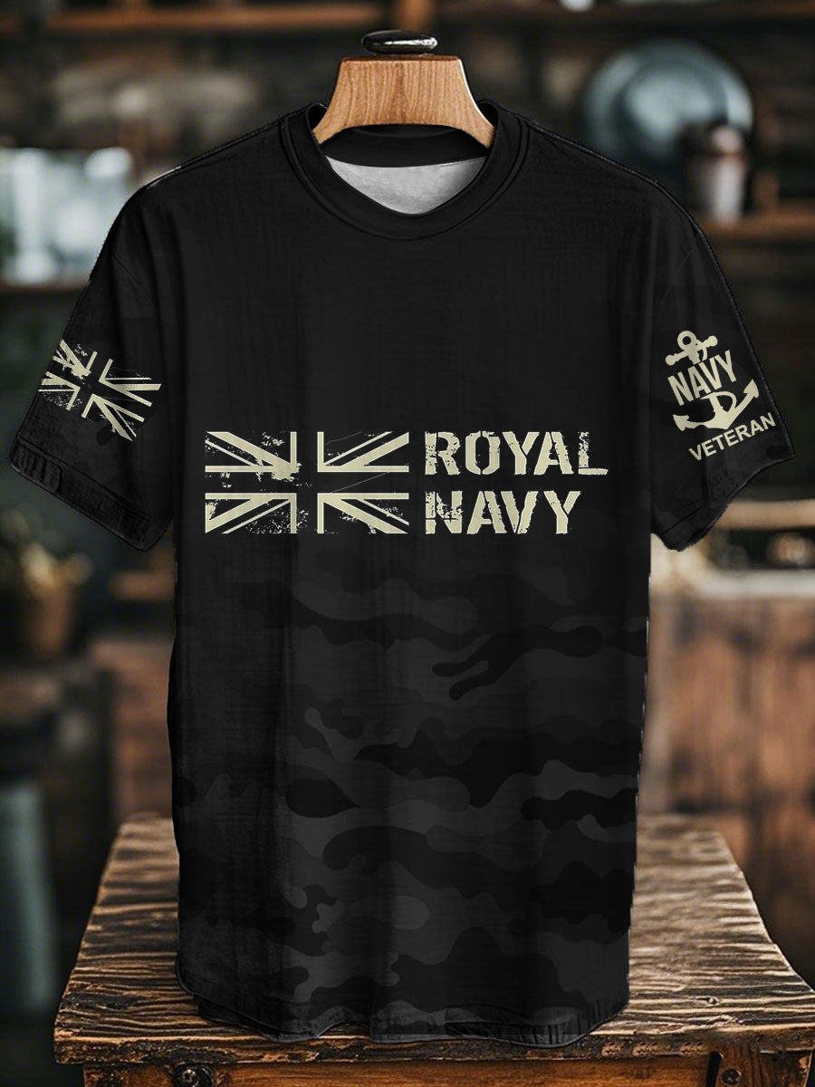 Unisex Royal Navy Veteran Printed T-shirt