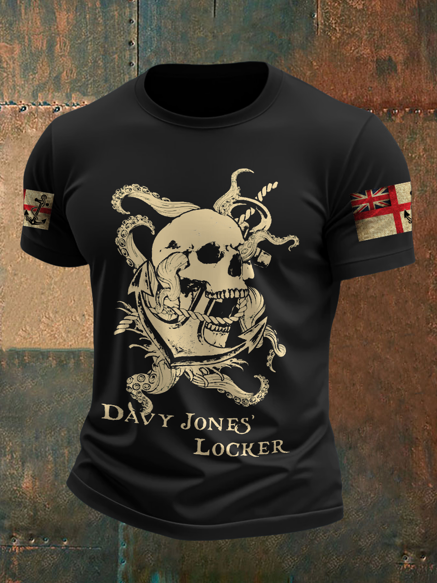 Men's Royal Navy Veteran Davy Jones' Locker Printed T-shirt