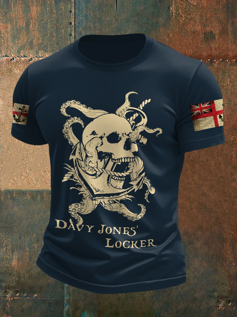Men's Royal Navy Veteran Davy Jones' Locker Printed T-shirt