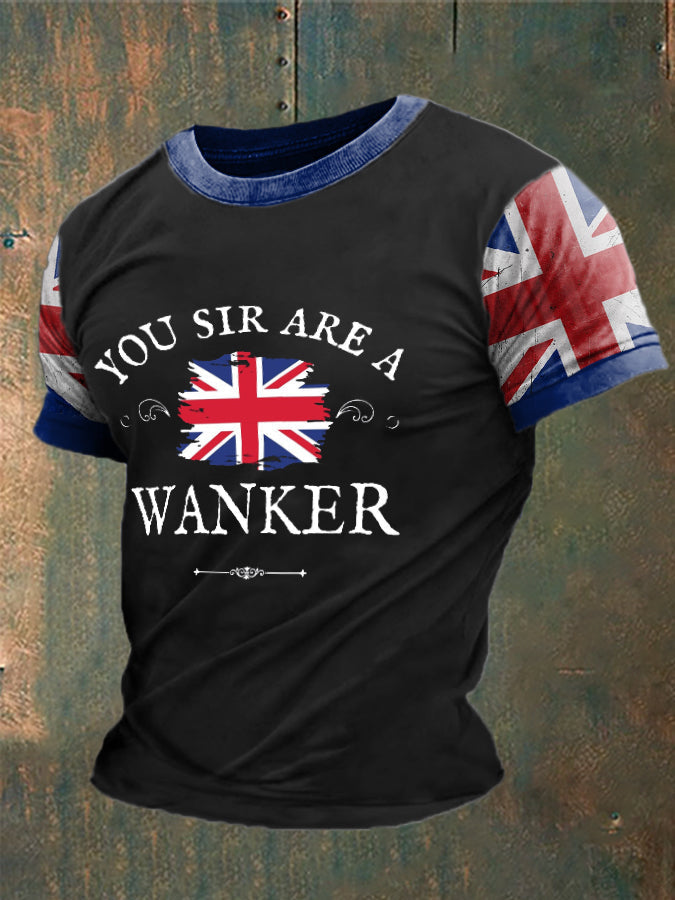 Men's Funny Wanker W-Anker Printed T-shirt