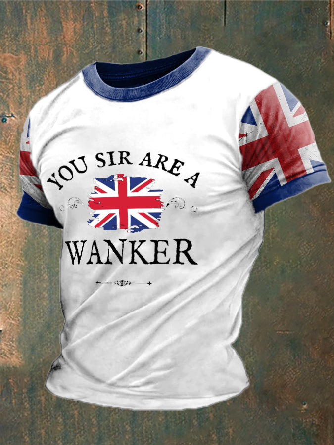 Men's Funny Wanker W-Anker Printed T-shirt