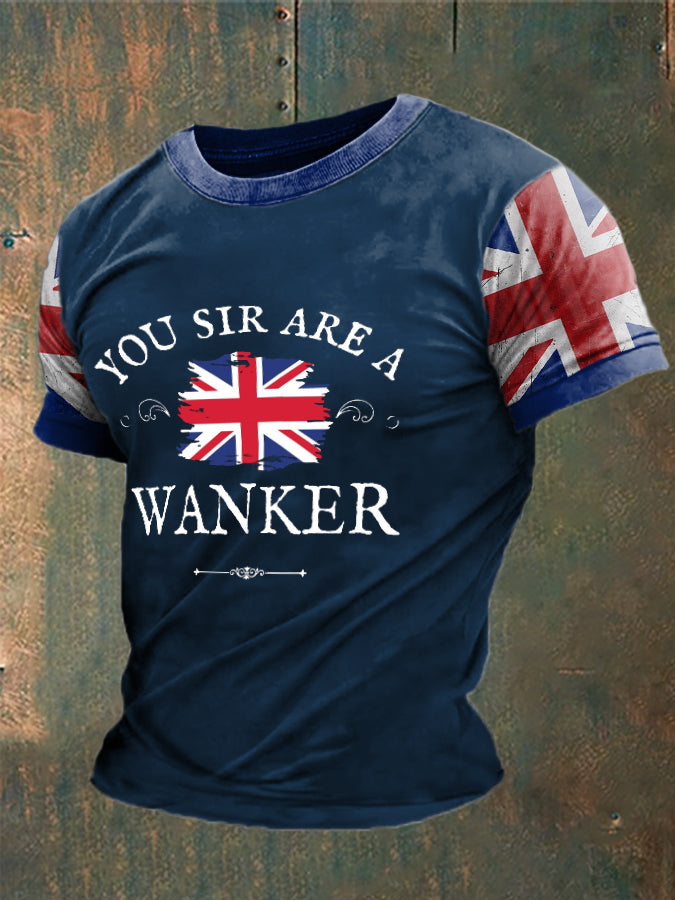 Men's Funny Wanker W-Anker Printed T-shirt