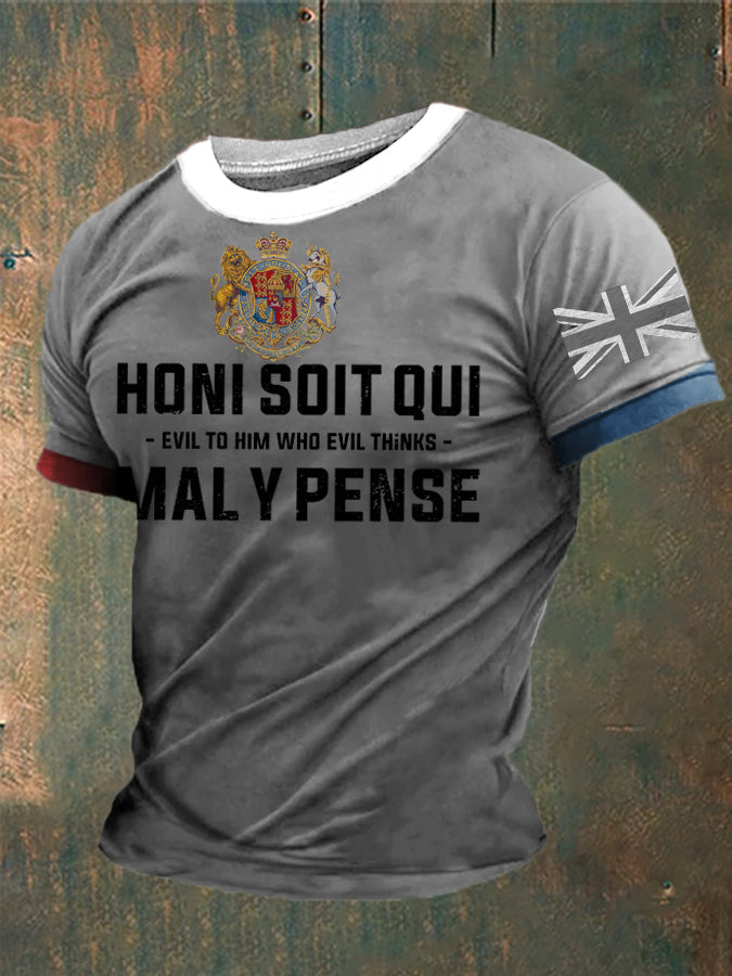 Men's Honi Soit Qui Mal Y Pense Printed T-shirt