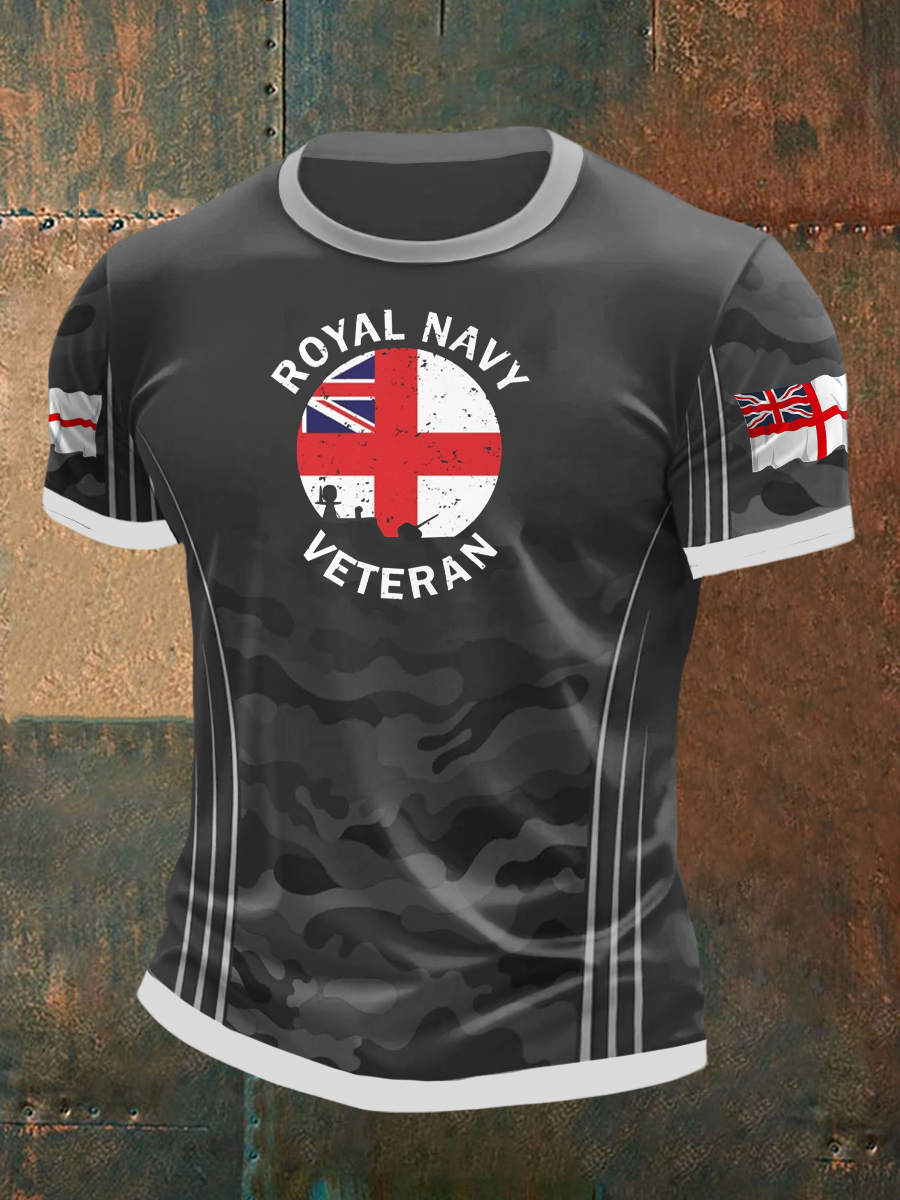 Men's Royal Navy Veteran Printed T-shirt