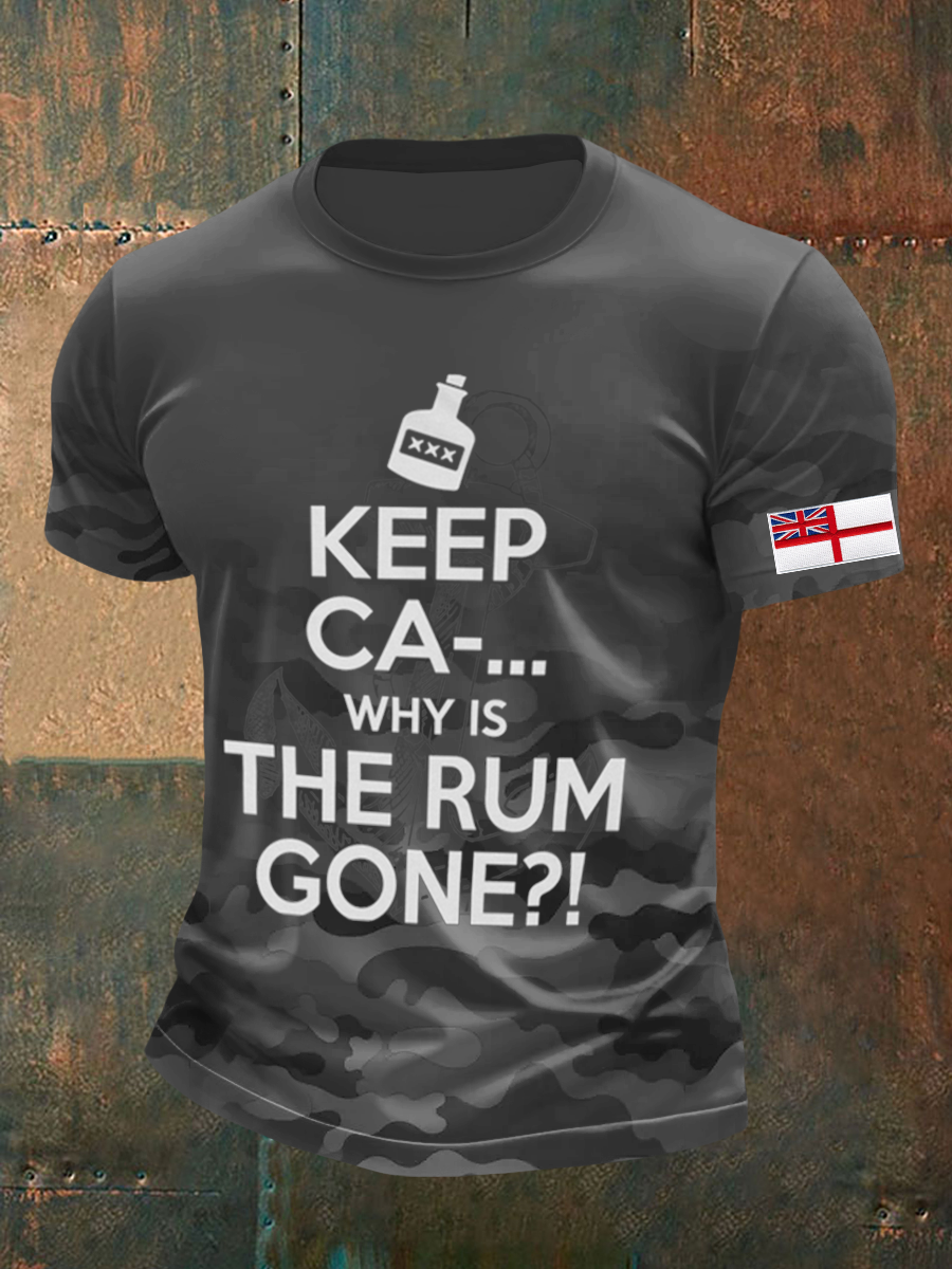 Men's Royal Navy Veteran&Rum Printed T-Shirt