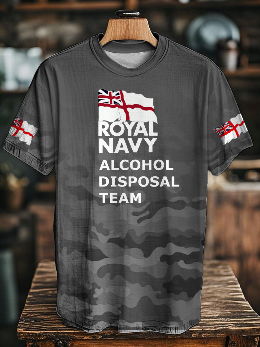 Unisex Royal Navy Veteran&Rum Printed T-Shirt
