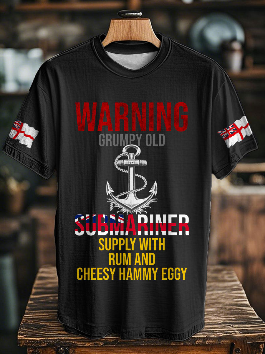 Unisex Royal Navy Veteran&Rum Printed T-Shirt