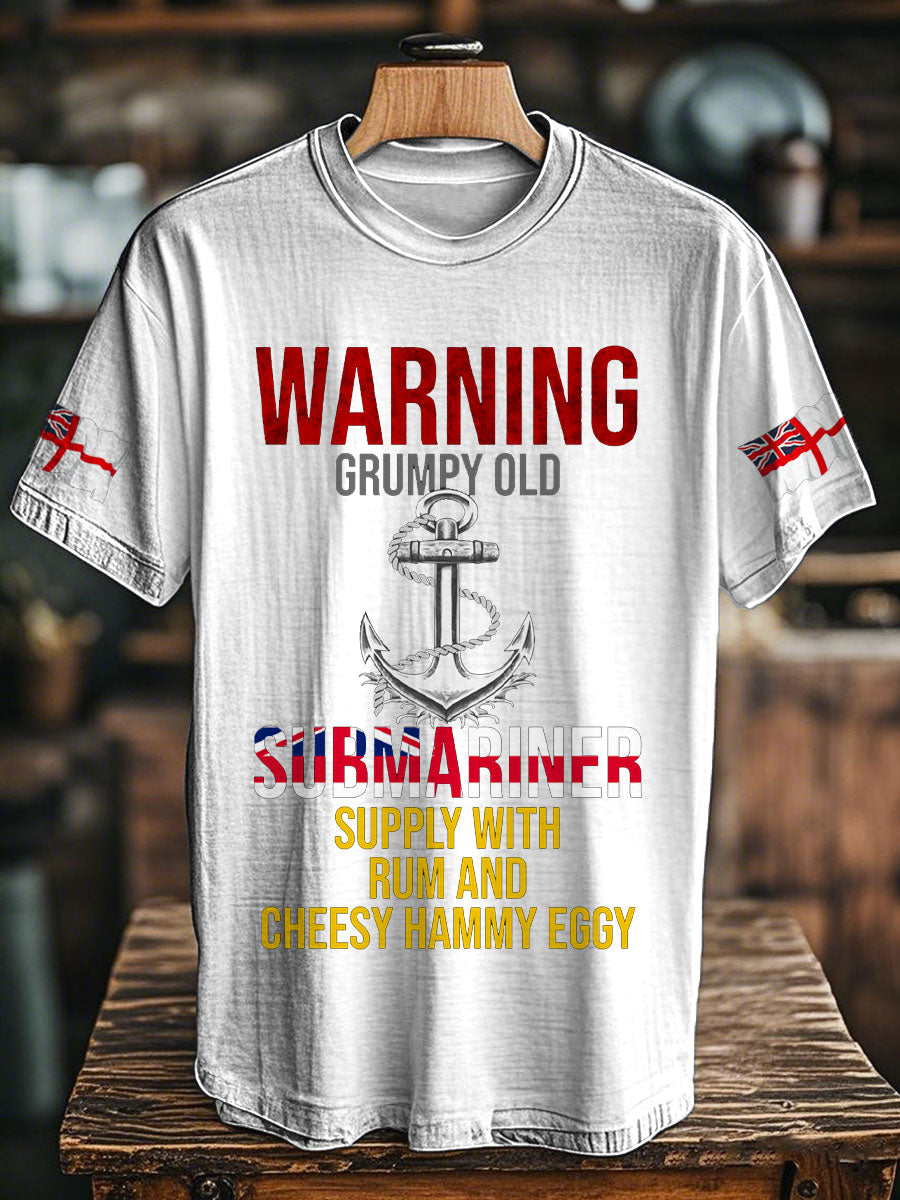 Unisex Royal Navy Veteran&Rum Printed T-Shirt
