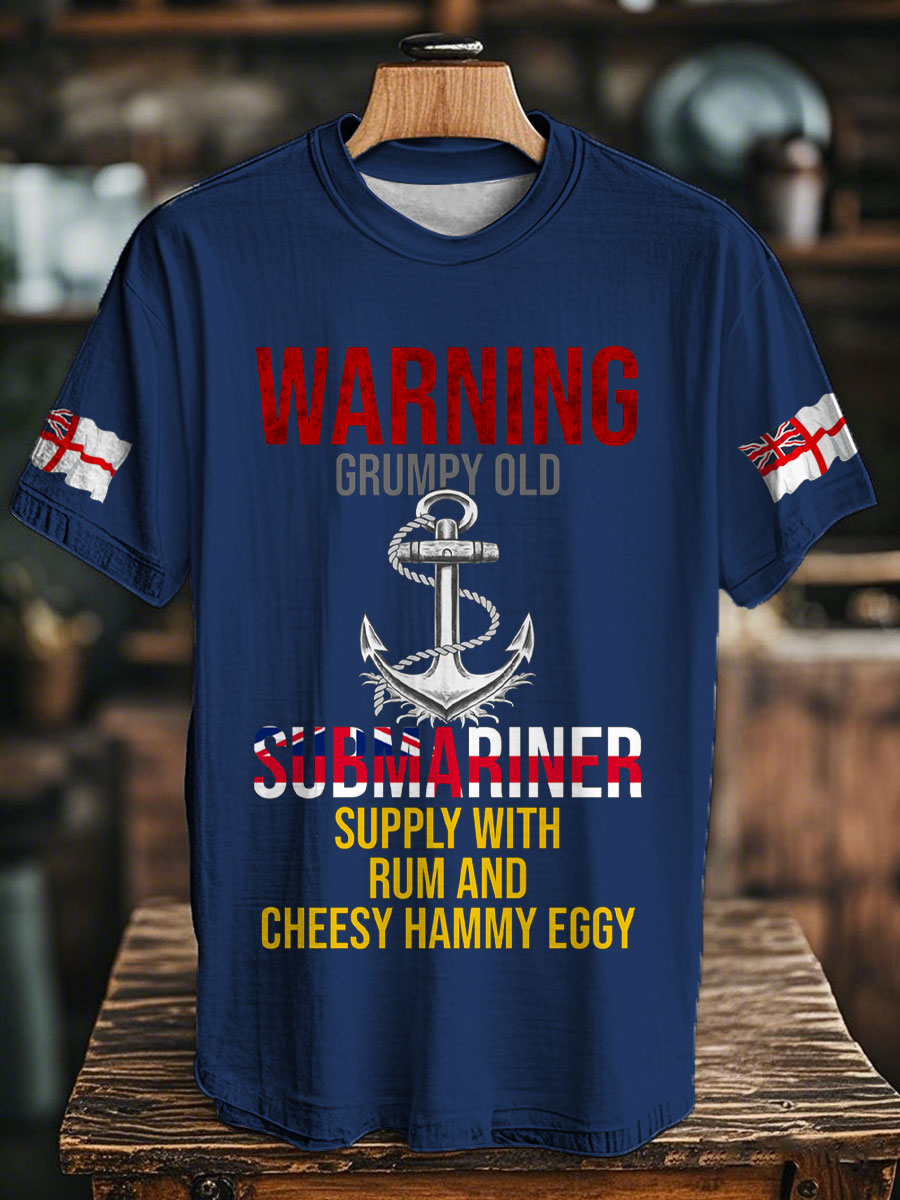 Unisex Royal Navy Veteran&Rum Printed T-Shirt