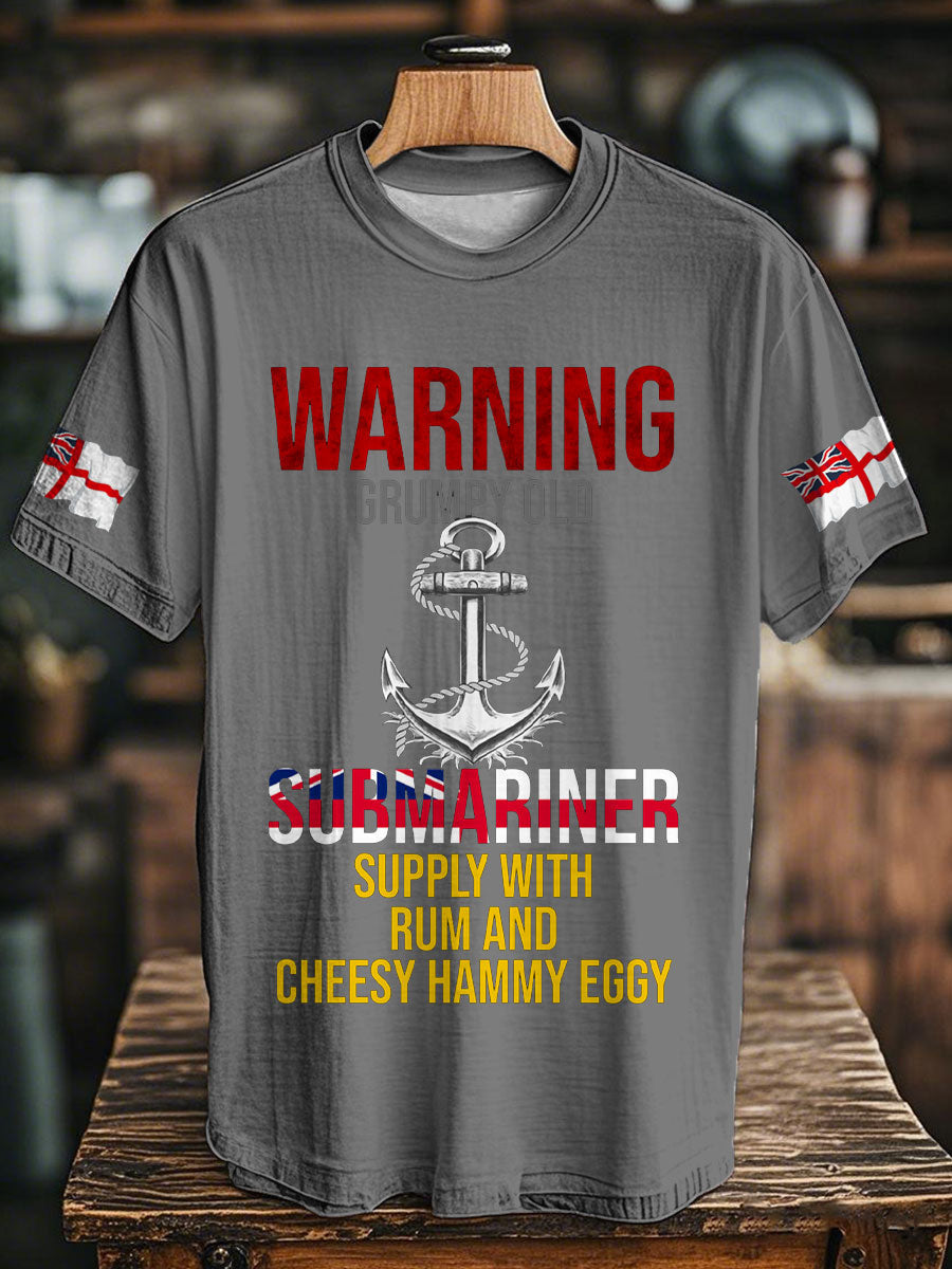 Unisex Royal Navy Veteran&Rum Printed T-Shirt