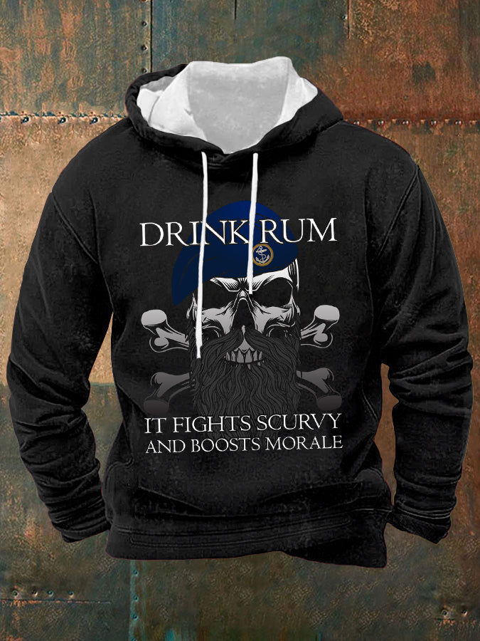 Men's Royal Navy Veteran&Rum Printed Sweatshirt