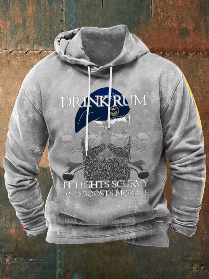 Men's Royal Navy Veteran&Rum Printed Sweatshirt