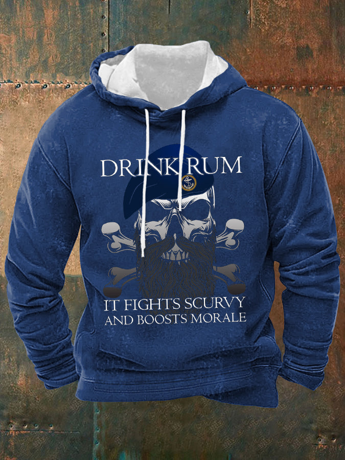 Men's Royal Navy Veteran&Rum Printed Sweatshirt