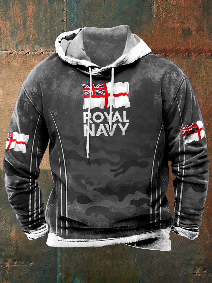 Men's Royal Navy Veteran&Rum Printed Sweatshirt