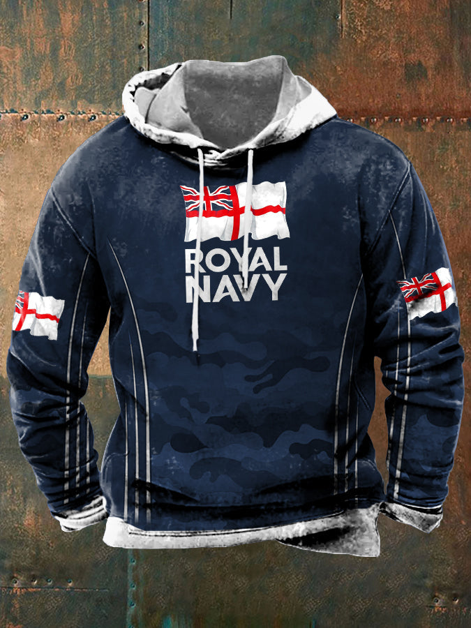 Men's Royal Navy Veteran&Rum Printed Sweatshirt