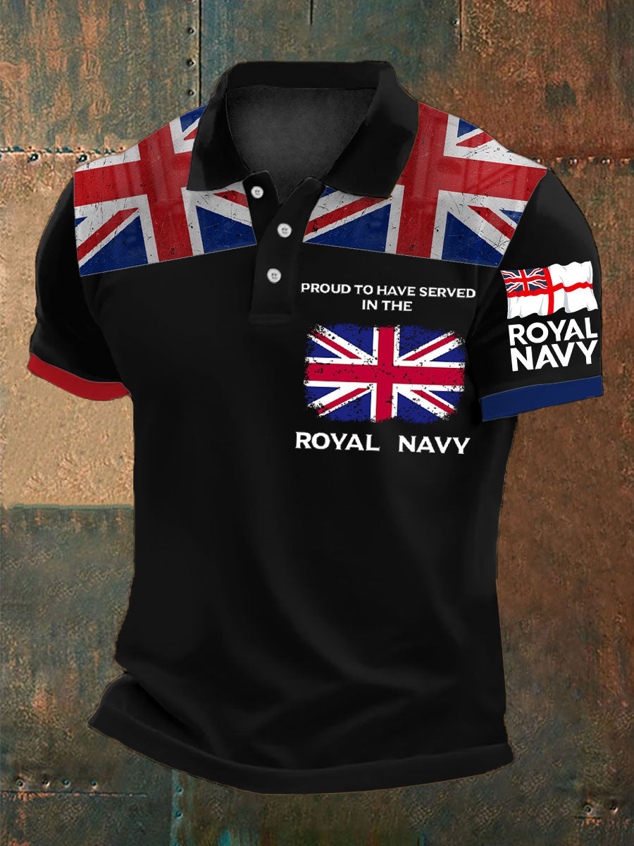 Men's Royal Navy Veteran Proud Printed Casual Tops