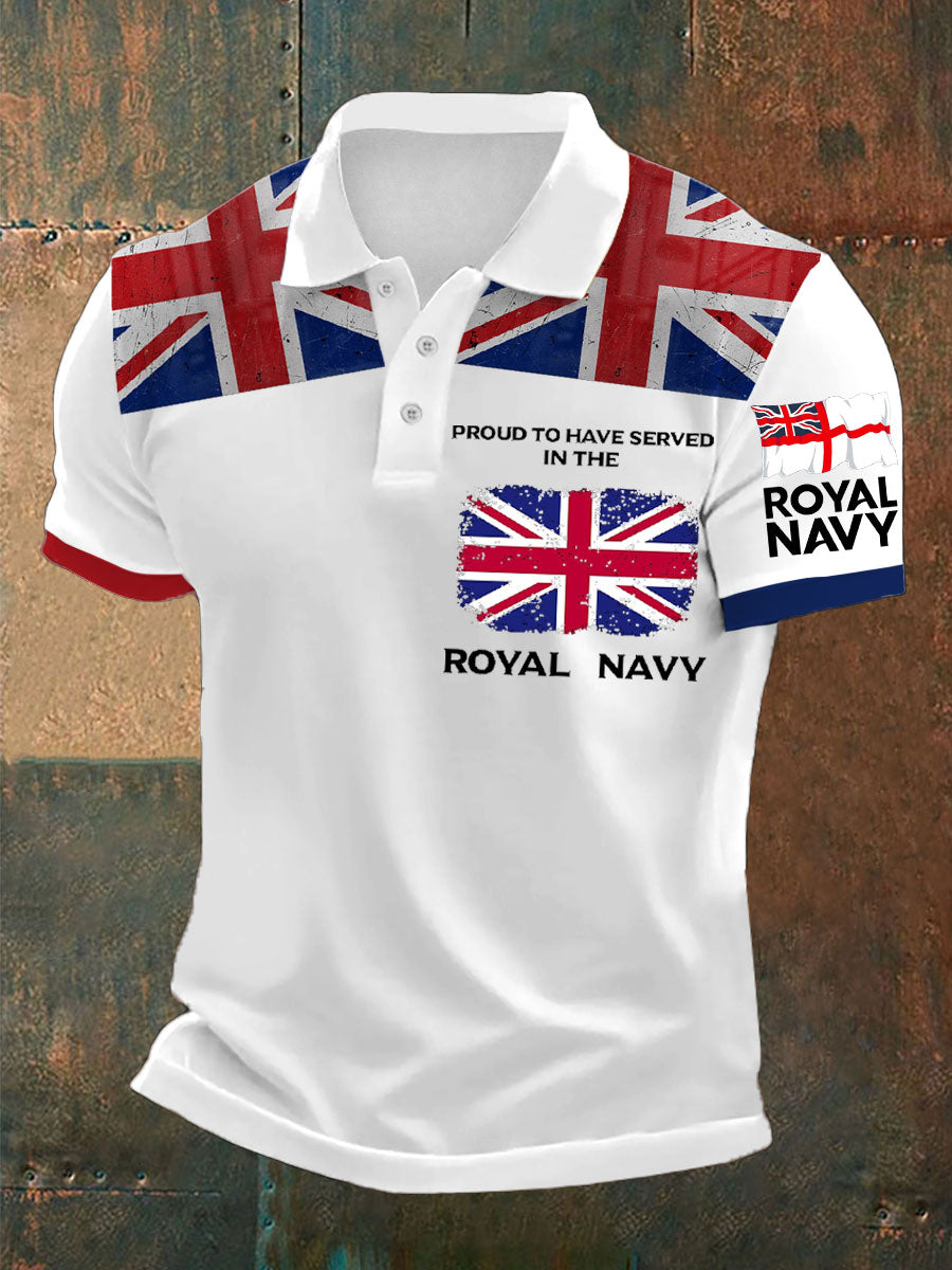 Men's Royal Navy Veteran Proud Printed Casual Tops