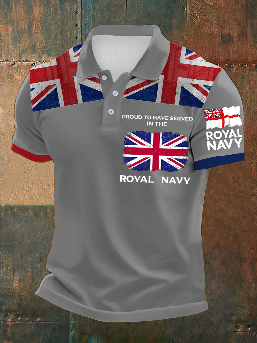 Men's Royal Navy Veteran Proud Printed Casual Tops