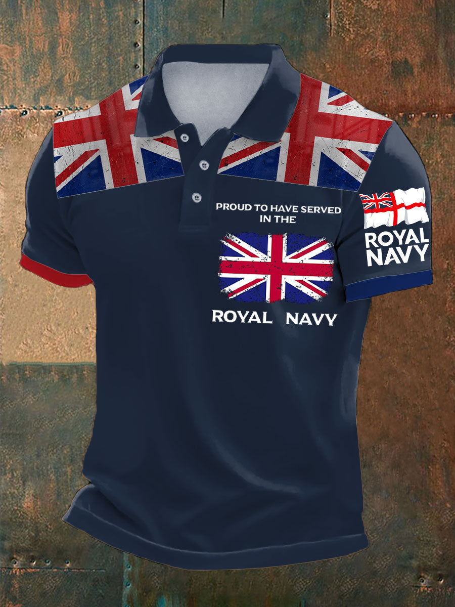 Men's Royal Navy Veteran Proud Printed Casual Tops