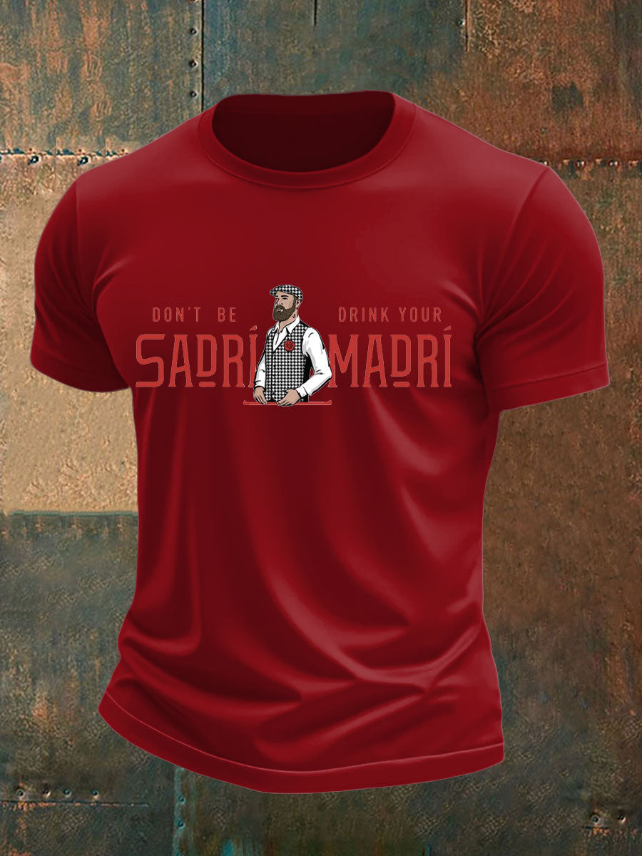 Men's Funny Beers Drking Lover Printed T-shirt