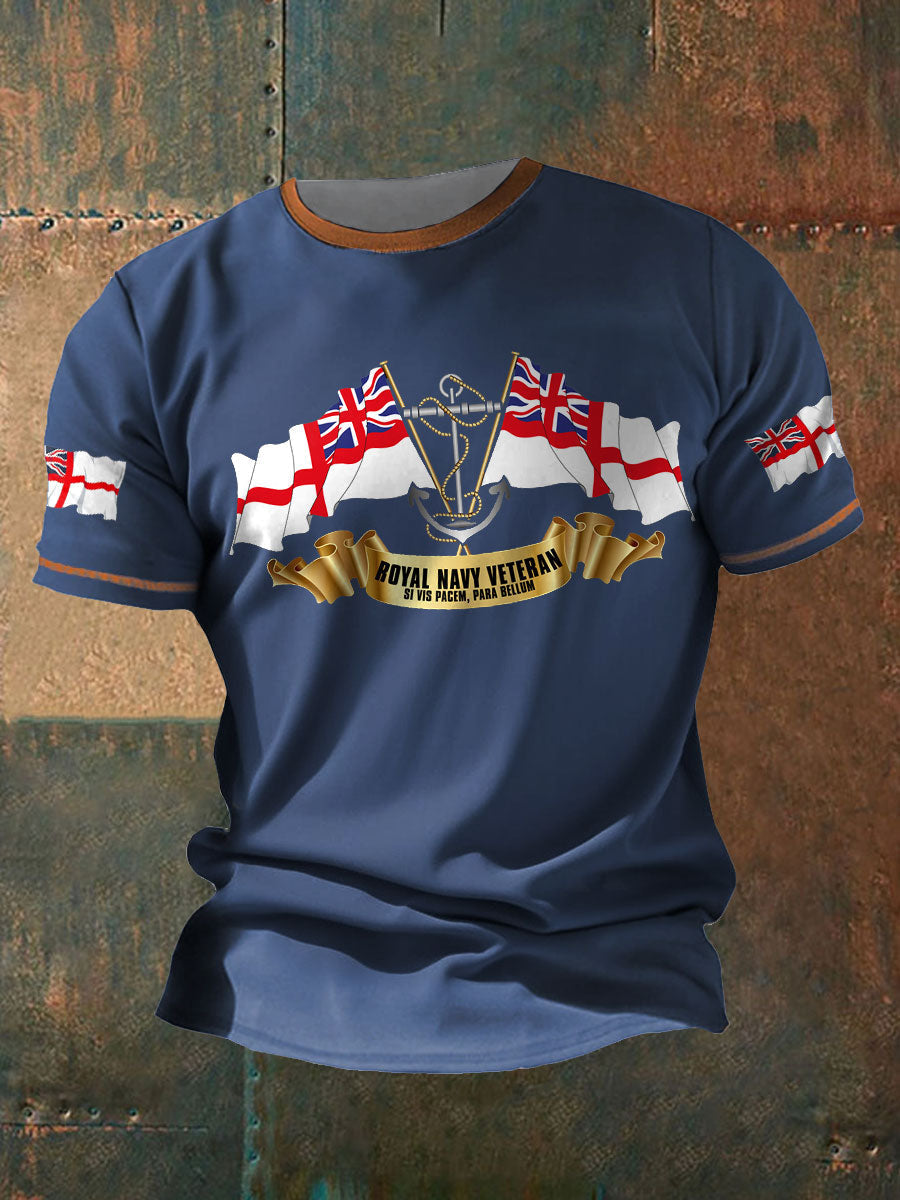 Men's Royal Navy Veteran Printed T-shirt