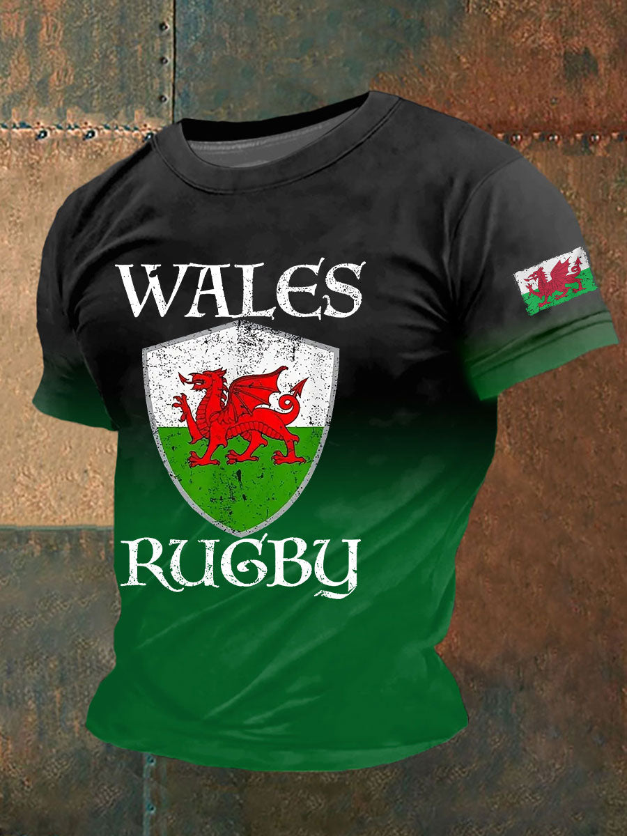 Men's Welsh Flag Casual T-Shirt