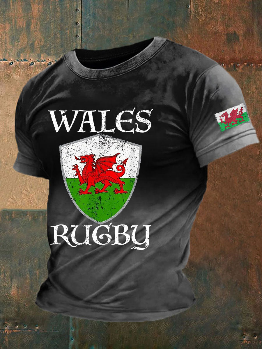 Men's Welsh Flag Casual T-Shirt