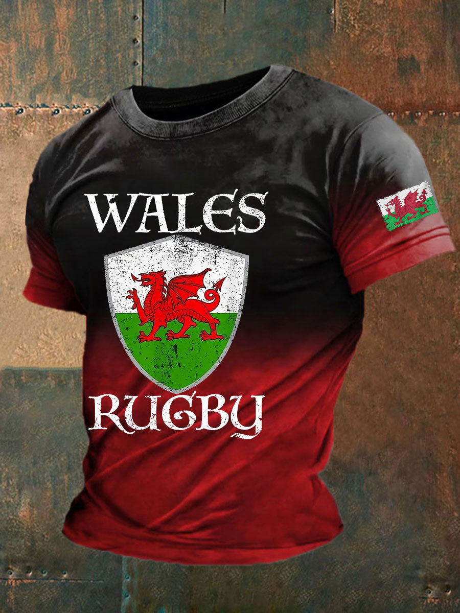 Men's Welsh Flag Casual T-Shirt