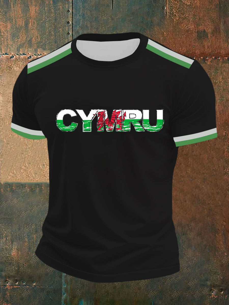 Men's Welsh Flag Casual T-Shirt