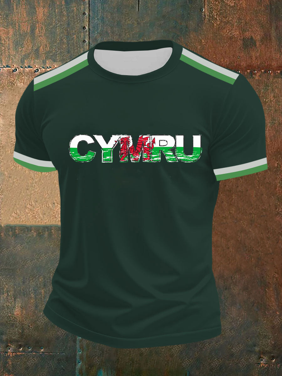 Men's Welsh Flag Casual T-Shirt