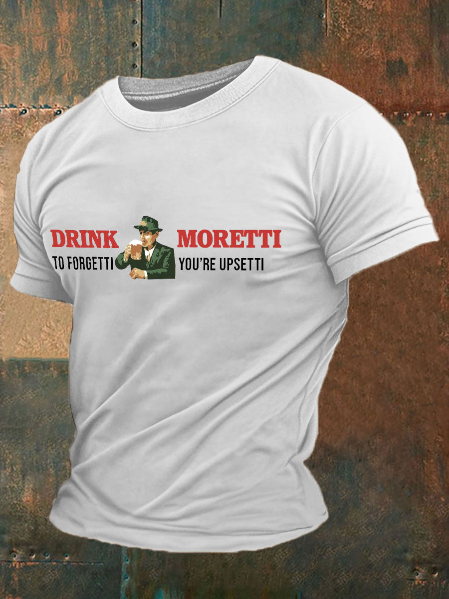 Men's Funny Beers Drking Lover Printed T-shirt