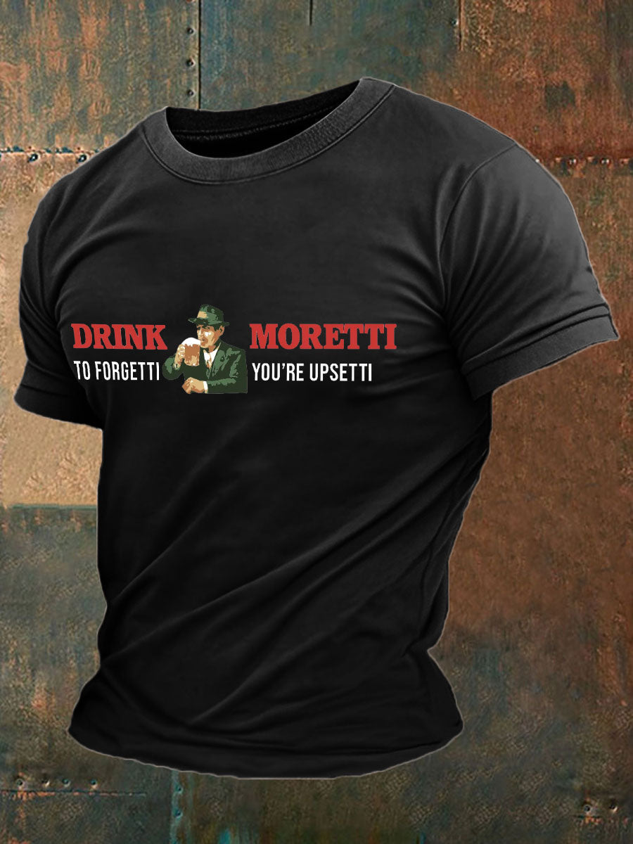 Men's Funny Beers Drking Lover Printed T-shirt