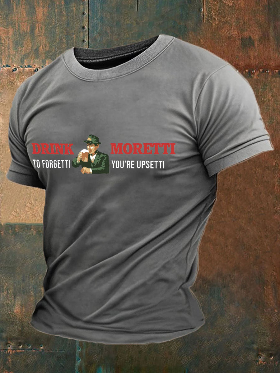 Men's Funny Beers Drking Lover Printed T-shirt