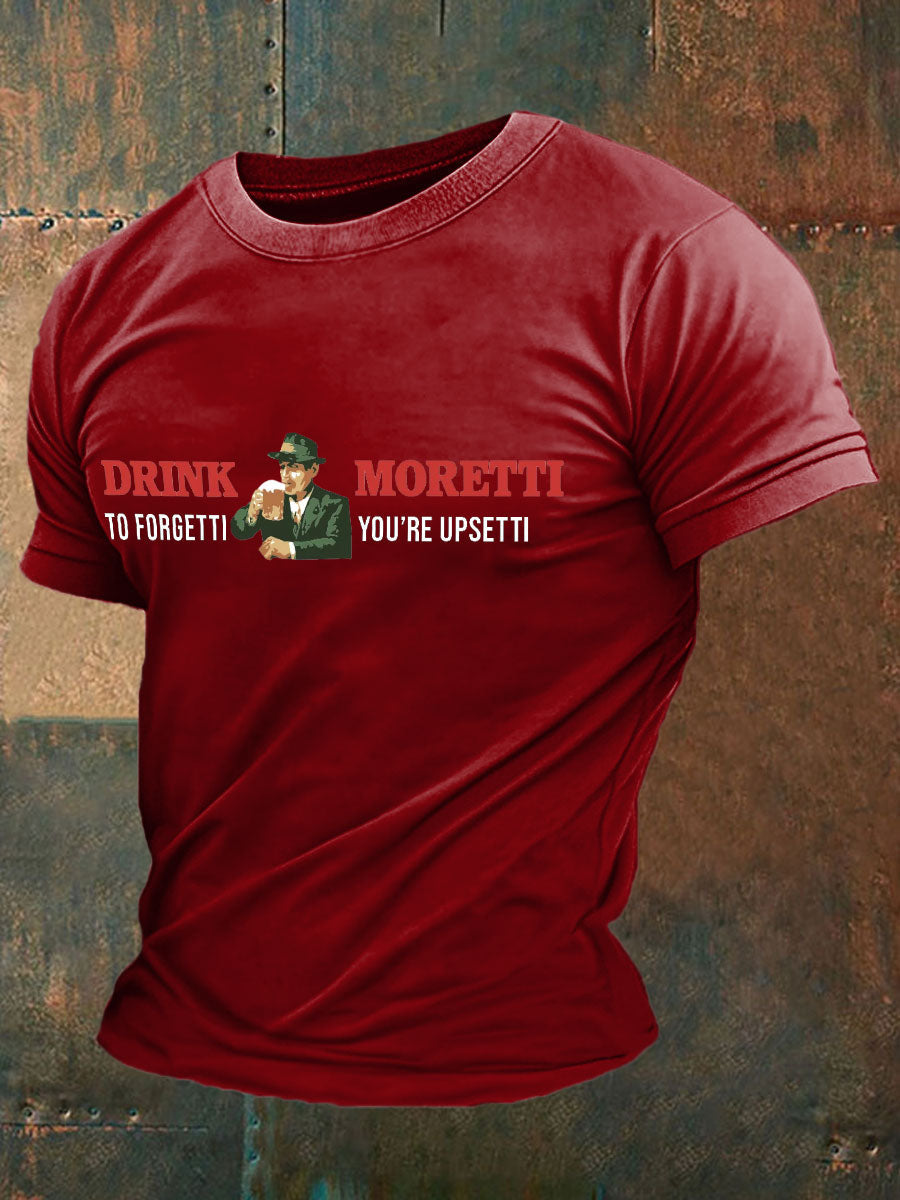 Men's Funny Beers Drking Lover Printed T-shirt