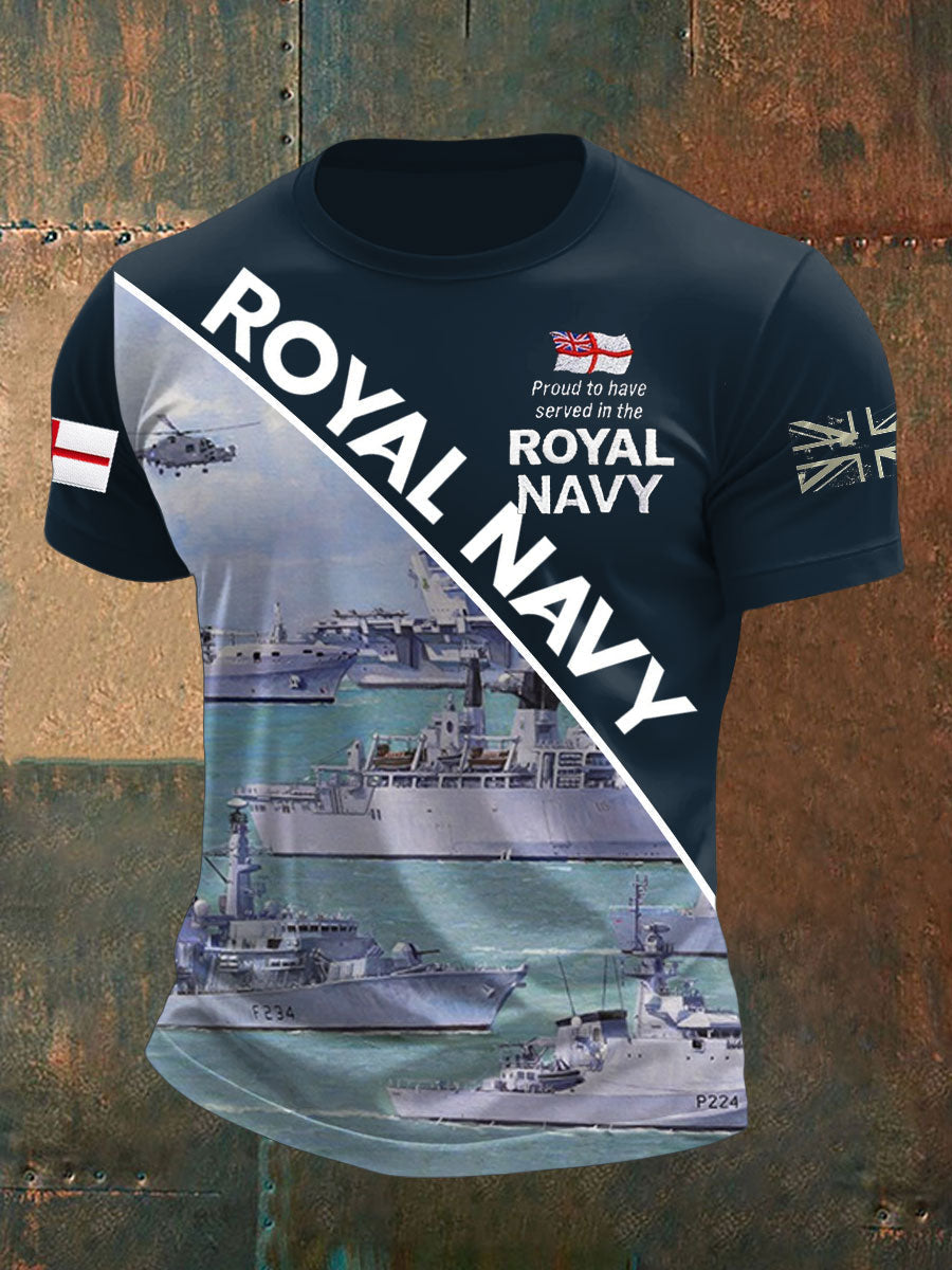 Men's Royal Navy Veteran Printed T-shirt