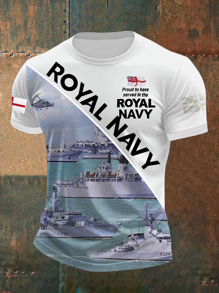 Men's Royal Navy Veteran Printed T-shirt