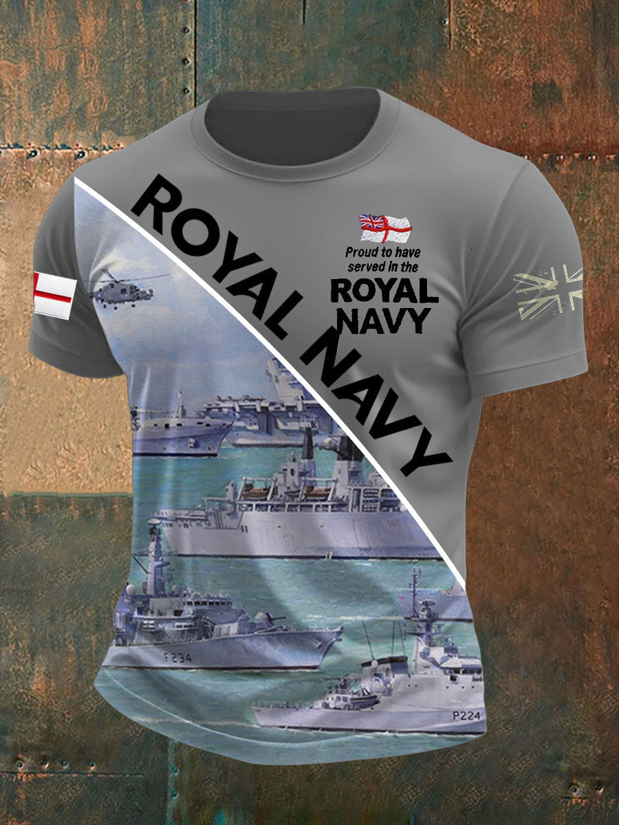 Men's Royal Navy Veteran Printed T-shirt