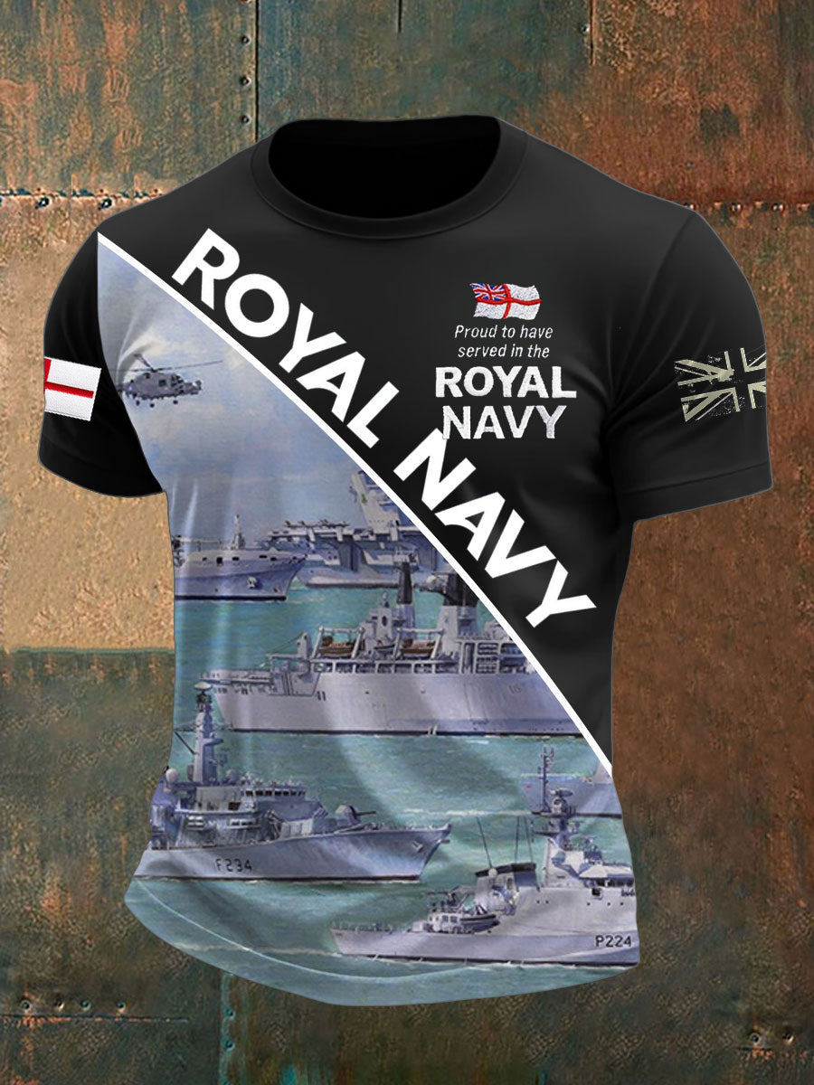 Men's Royal Navy Veteran Printed T-shirt