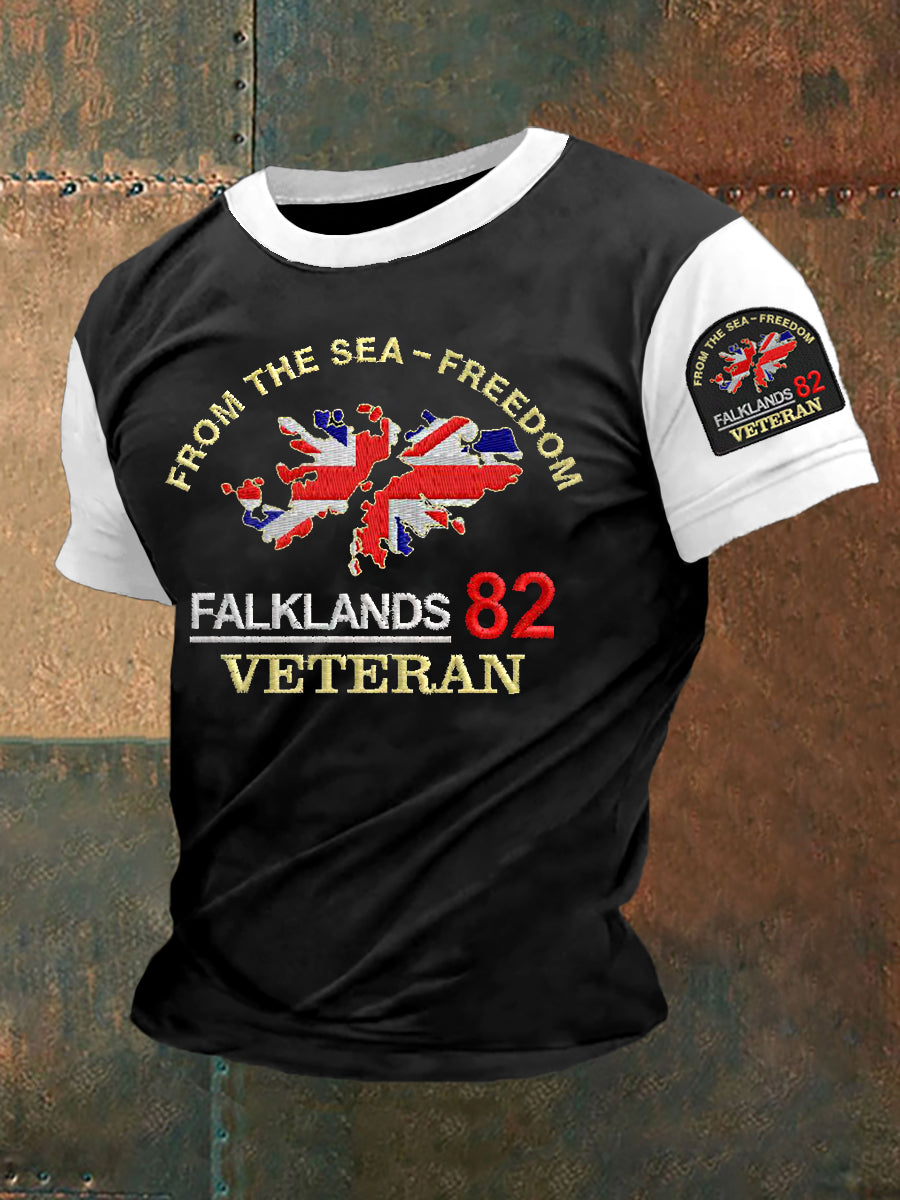 Men's Falklands War Veteran Embroidered T-shirt