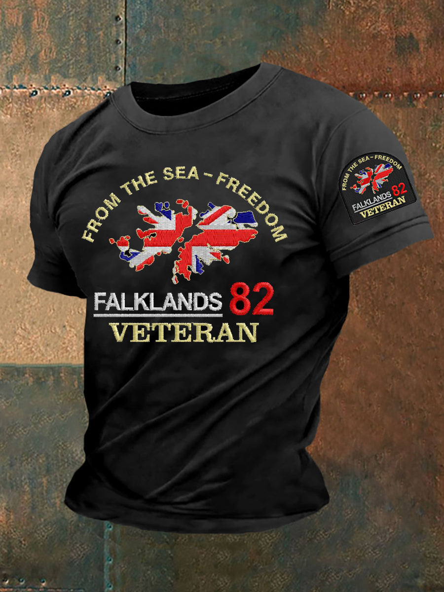 Men's Falklands War Veteran Embroidered T-shirt