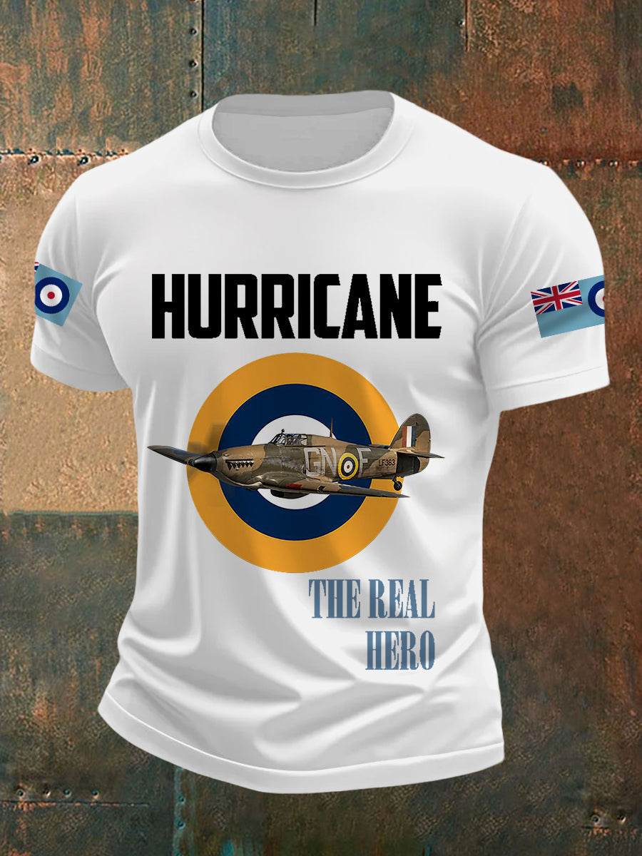 Men's Hurricane The Real Hero Print Casual Tee