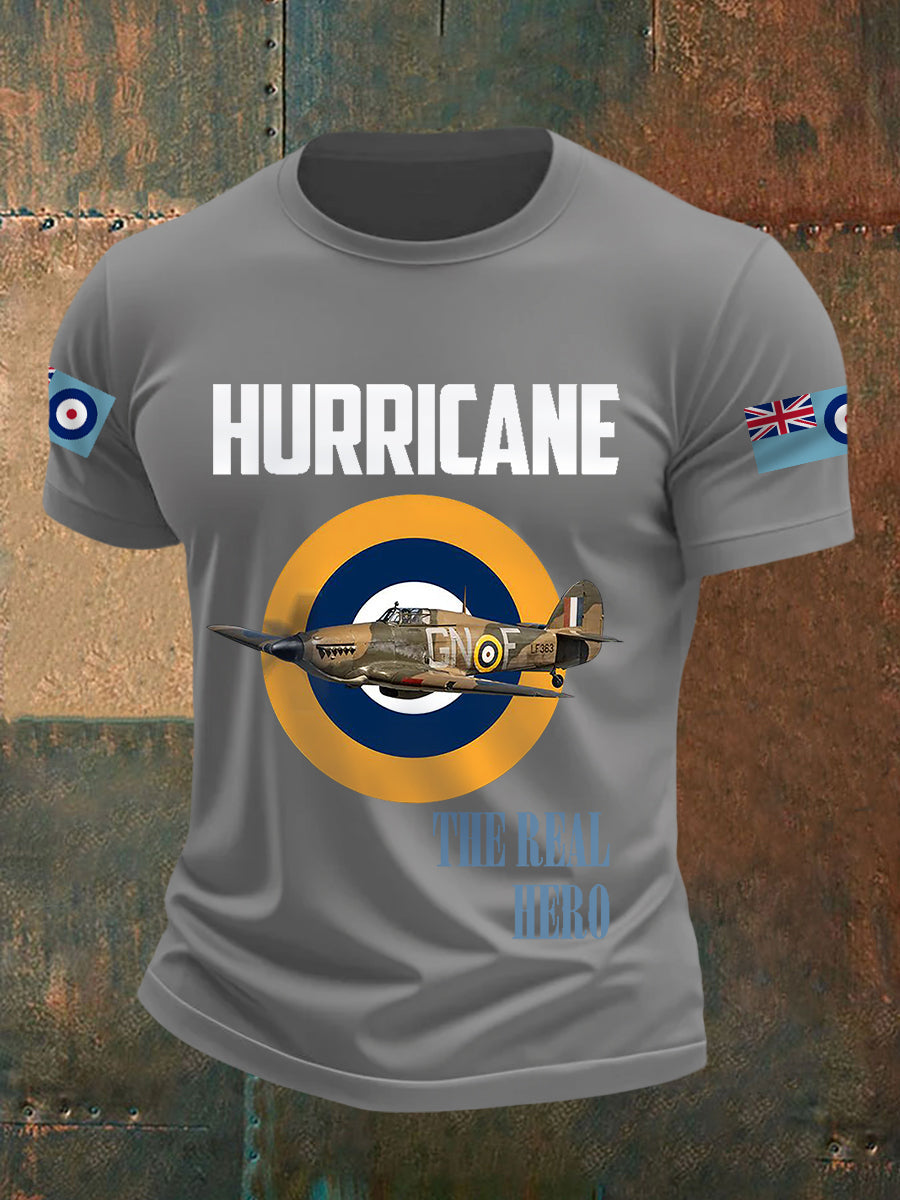 Men's Hurricane The Real Hero Print Casual Tee