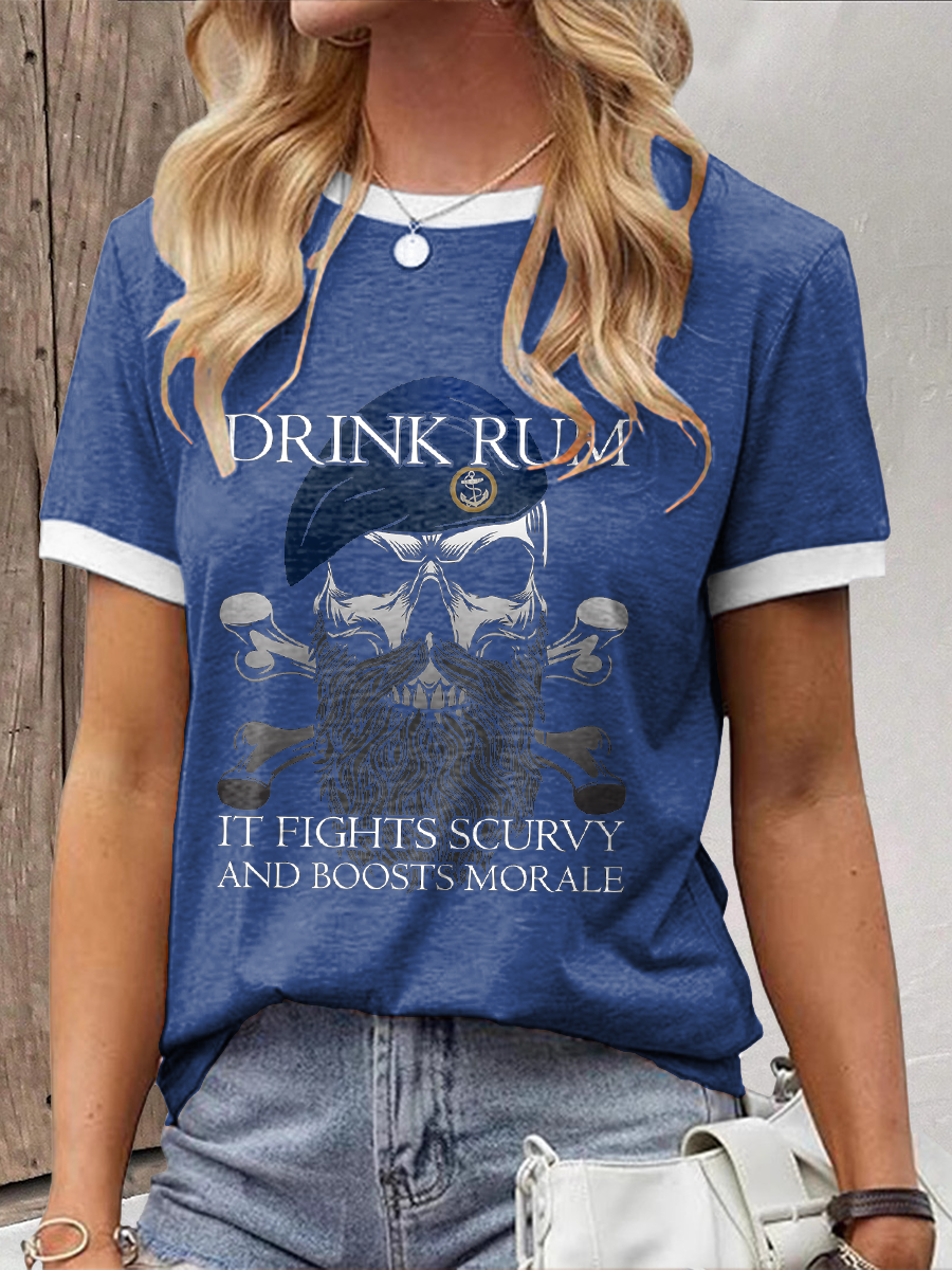 Women's Funny Whiskey Beers Printed T-Shirt