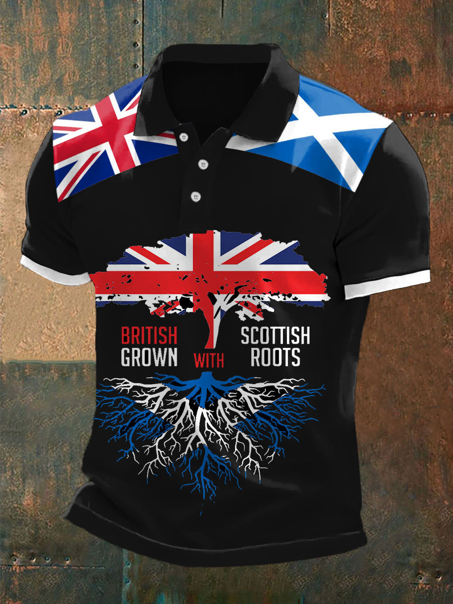 Men's Scottish Roots Print Casual Top