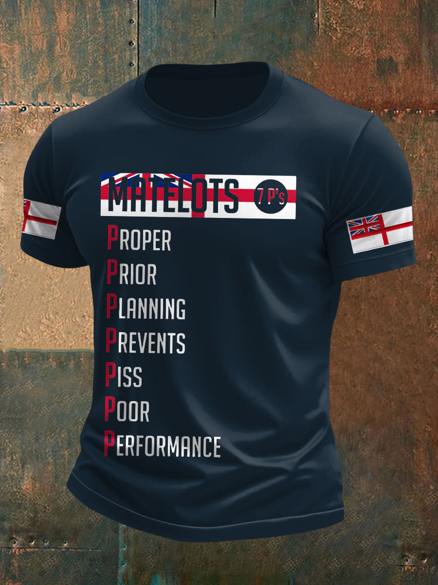 Men's Funny Navy Veteran Printed T-Shirt