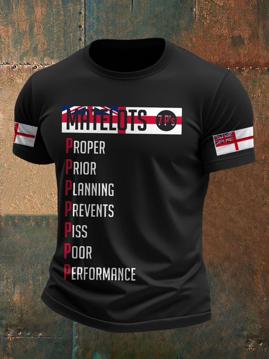 Men's Funny Navy Veteran Printed T-Shirt