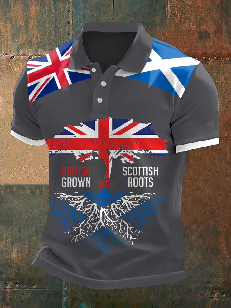 Men's Scottish Roots Print Casual Top
