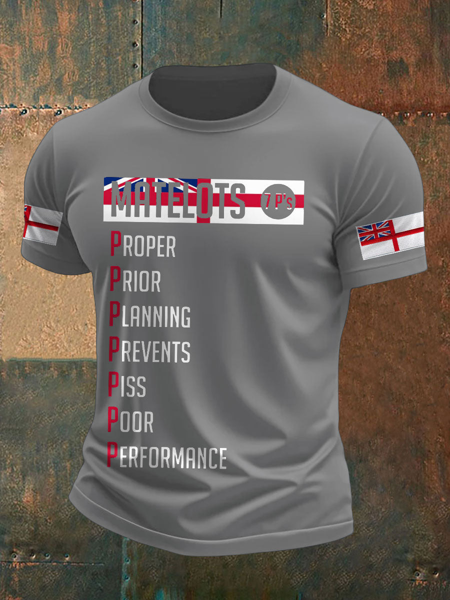 Men's Funny Navy Veteran Printed T-Shirt